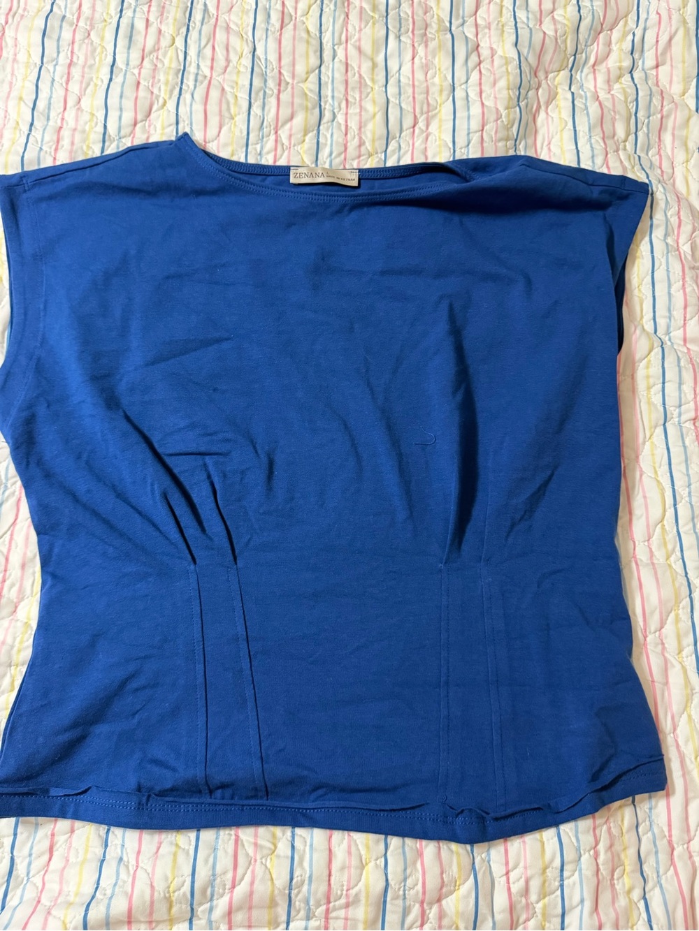 Zenana Outfitters Royal Blue Women's Cap-Sleeve Top